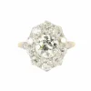 Bague marguerite ancienne diamants taille ancienne 3 carats