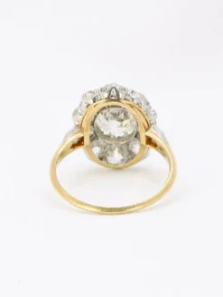 Bague marguerite ancienne diamants taille ancienne 3 carats