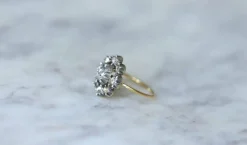 Bague Marguerite ancienne diamant rose couronnée