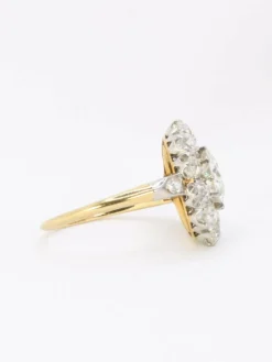Bague marguerite ancienne diamants taille ancienne 3 carats