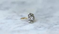 Bague Marguerite ancienne diamant rose couronnée