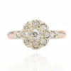 Bague marguerite de diamants taille ancienne
