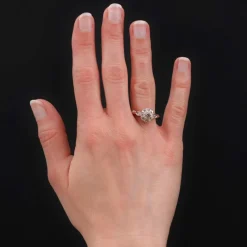 Bague marguerite de diamants taille ancienne