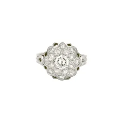 Bague Marguerite diamants platine