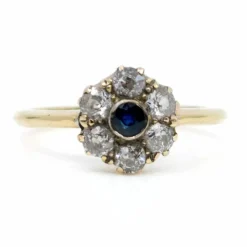 Bague Marguerite Diamants, Saphir