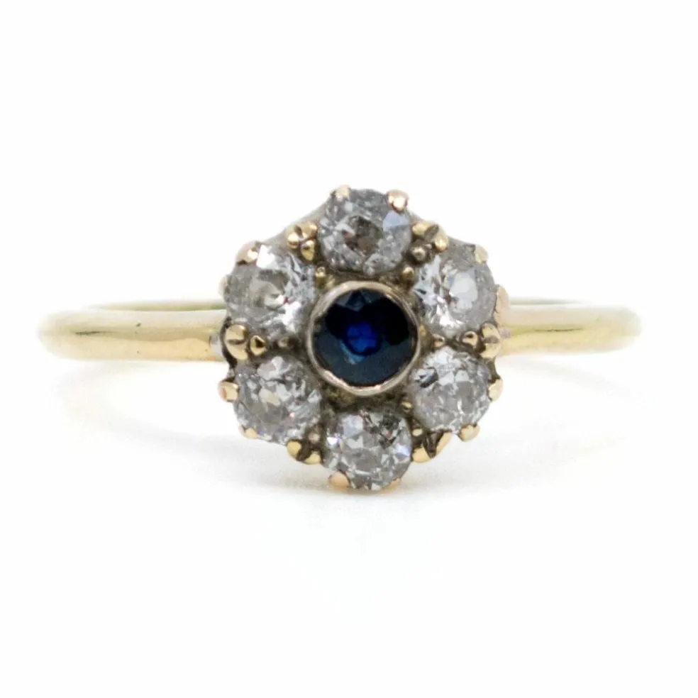 Bague Marguerite Diamants, Saphir