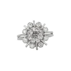 Bague marguerite diamants et platine