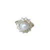 Bague Marguerite diamants et perle fine