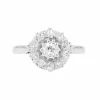 Bague marguerite diamants or blanc