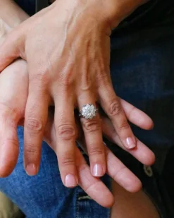 Bague Marguerite diamants platine