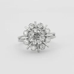 Bague marguerite diamants et platine