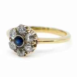 Bague Marguerite Diamants, Saphir