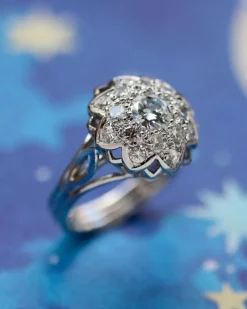 Bague Marguerite diamants platine