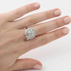 Bague marguerite diamants