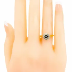 Bague Marguerite Diamants, Saphir