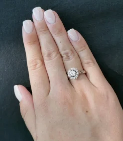 Bague Marguerite Diamants et Or Blanc