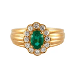 Bague Marguerite Emeraude Diamants