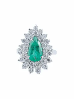 Bague Marguerite Emeraude Diamants