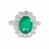 Bague Marguerite Emeraude et diamants