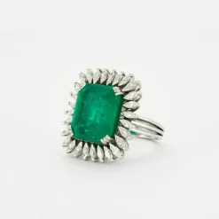 Bague Marguerite Emeraude Colombie 13 carats
