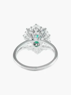 Bague Marguerite Emeraude et diamants