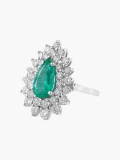 Bague Marguerite Emeraude Diamants