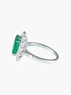 Bague Marguerite Emeraude et diamants