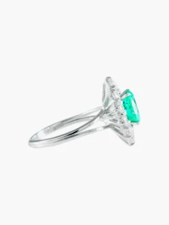 Bague Marguerite Emeraude et diamants