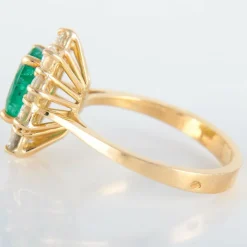 Bague Marguerite Emeraude et diamants