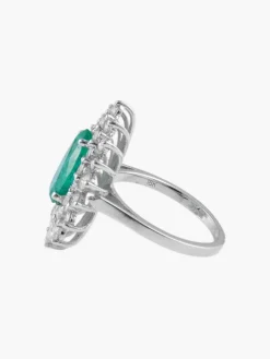 Bague Marguerite Emeraude Diamants
