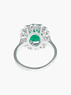Bague Marguerite Emeraude et diamants