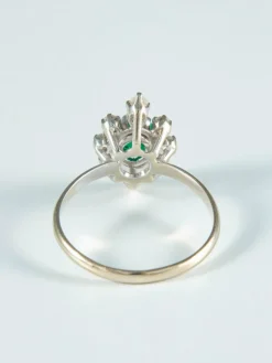 Bague Marguerite Emeraude et diamants