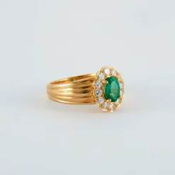 Bague Marguerite Emeraude Diamants