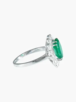 Bague Marguerite Emeraude et diamants