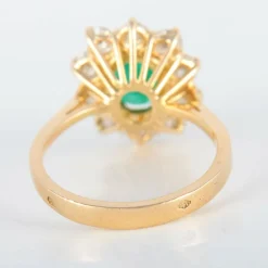 Bague Marguerite Emeraude et diamants