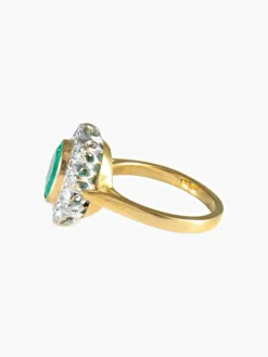 Bague Marguerite Emeraude et Diamants