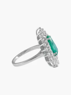 Bague Marguerite Emeraude Diamants
