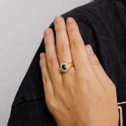 Bague Marguerite Emeraude Diamants