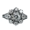 Bague marguerite en or blanc et diamants