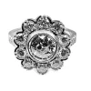 Bague marguerite en or blanc 18 carats : diamant central 1,21 carat