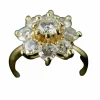 Bague marguerite en or jaune diamants
