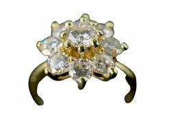 Bague marguerite en or jaune diamants