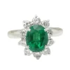Bague Marguerite émeraude de Zambie diamants