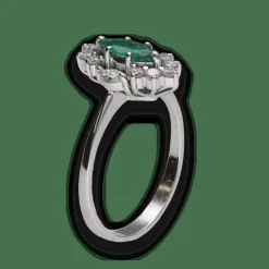 Bague Marguerite Émeraude Marquise Diamants