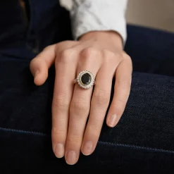 Bague Marguerite Onyx Diamants