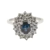 Bague marguerite or blanc saphir et diamants