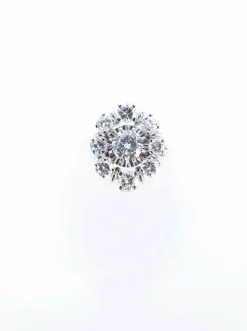 Bague marguerite or blanc diamants