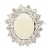 Bague Marguerite Or Blanc Opale