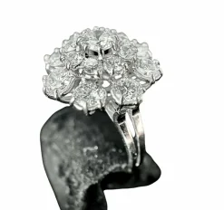 Bague marguerite or blanc diamants