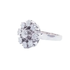 Bague marguerite Or blanc Diamants